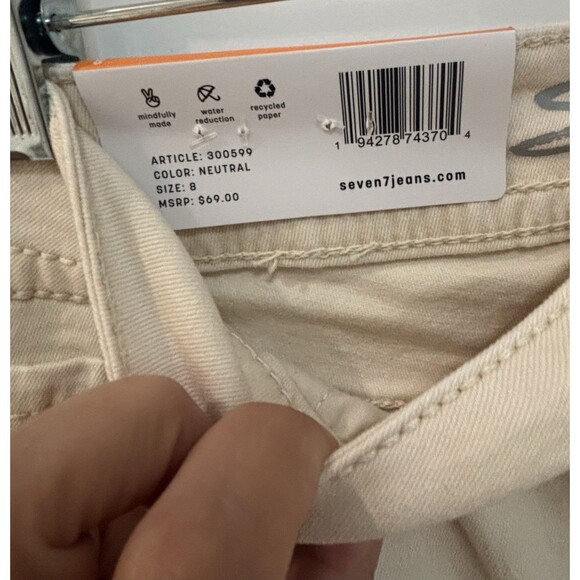 NEW Seven 7 Starlette Mid Rise Skinny Stretch Crop Neutral Color Denim Size 8 - Picture 4 of 8